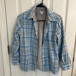 L.L. Bean Light Blue Lined Plaid Shirt